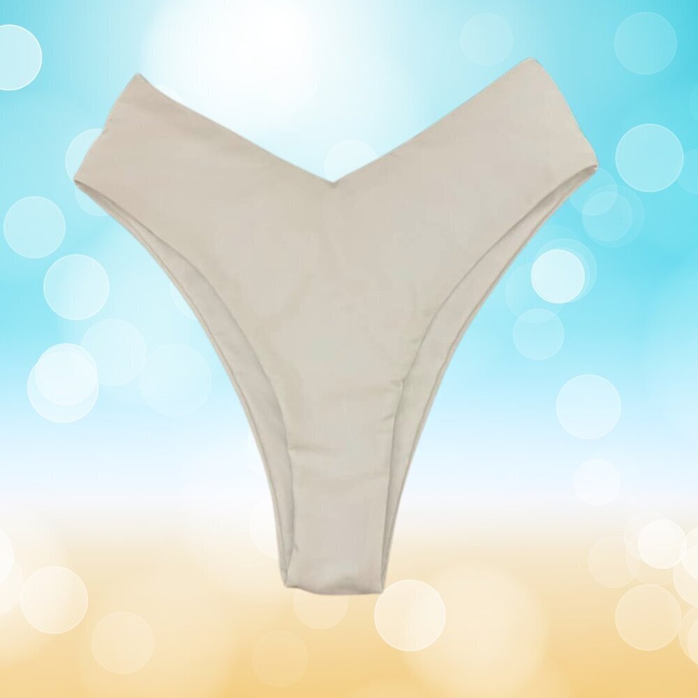 White High Side Bikini Bottom XS | Cheeky Fit | NWOT | Summer Swim Staple